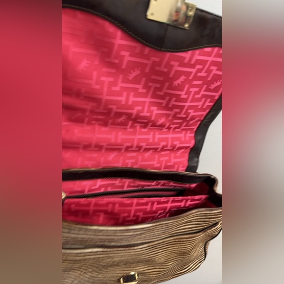 Elaine Turner Satchel African Antelope Hair Patent Leather 15” x 11” Gorgeous!! - Picture 10 of 16